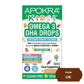 AAPOKRA kids Omega 3 DHA Drops for Babies, Infants & Children (From Birth to 12 years old)-50ml