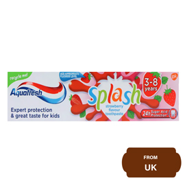 Aquafresh Splash Strawberry Flavour Toothpaste 3-8 years-75ml