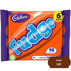Cadbury Fudge, British Chocolate Bar 6 Pack