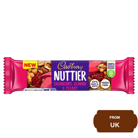Cadbury Nuttier Cranberry Almond & Peanut Milk Chocolate Bar 40 gram