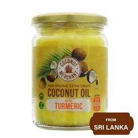 Coconut Merchant, Raw Organic Extra Virgin Coconut Oil with Turmeric 500 ml
