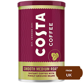 Costa Coffee, Smooth Medium Roast,Instant Coffee with Finely Ground Beans
