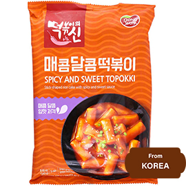 DONGWON Spicy & Sweet Topokki 240gram (Stick-shaped rice cake with spicy and sweet sauce)