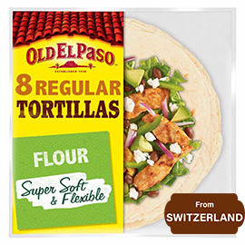 Old El Paso Flour Tortilla Wraps Regular 8 Pack 326gram