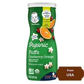 Gerber Organic Puffs Cranberry Orange 42 gram