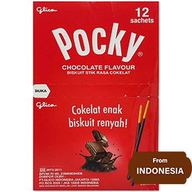 Glico Pocky Chocolate Covered Biscuit Sticks 144gram(12 sachets)