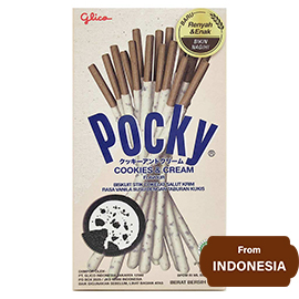 Glico Pocky Cookies & Cream Covered Biscuit Sticks 40gram