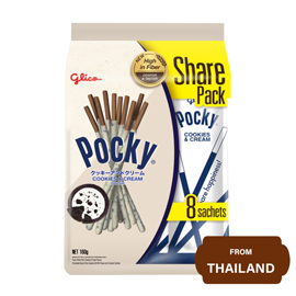Glico Pocky Cookies & Cream Share Pack, 8 Sachets (20 gram x 8)-160 gram
