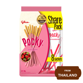 Glico Pocky Strawberry Share Pack, 8 Sachets (21 gram x 8)-168 gram