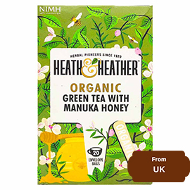 Heath & Heather Organic Green Tea with Manuka Honey 40 gram (20 envelopes)