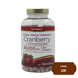 Horbaach Ultra Triple Strength Cranberry Concentrate Capsules 30,000 mg Plus Vitamin C-150 Capsules