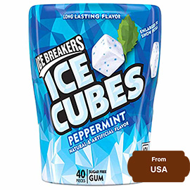 ICE BREAKERS ICE CUBES Peppermint Sugar Free Chewing Gum 40pcs