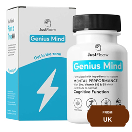 JustFloow Genius Mind Nootropic Brain Supplement That Boosts Mental Performance, Energy, Focus, and Memory-60 Capsule