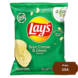 Lay's Sour cream & Onion Flavored Potato Crisps 28.3 gram