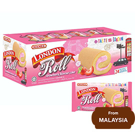 Mamee London Roll Strawberry Flavour Cake (20 in 1 pack)
