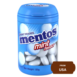Mentos Chewy Dragees Mint Flavor Bottle 120g