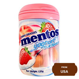Mentos Yoghurt Fruit Flavour Chewy Dragees Bottle 120g