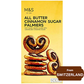 M&S All Butter Cinnamon Sugar Palmiers 100 gram