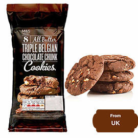M&S Triple Belgian Chocolate Chunk Cookies 200gram
