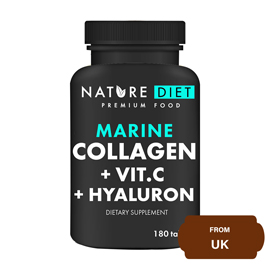 Nature Diet - Marine Collagen with Vitamin C and Hyaluronic Acid 500 MG-180 tablets