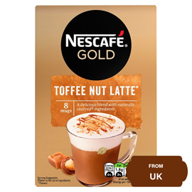 Nescafe Gold Toffee Nut Latte Instant Coffee-148.8 gram (18.6 gram x 8 Sachets)