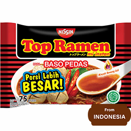 Nissin Top Ramen Spicy Metball (Baso Pedas) 75gram