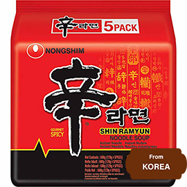 Nongshim Shin Ramyun Noodle Soup Gourmet Spicy 600gram (120g x 5 packet)