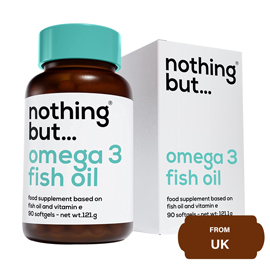 Nothing But Omega 3 Fish Oil Natural Food Supplement 1000 mg Based on Fish Oil Vitamin E-90 Softgels