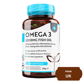 Nutravita Omega 3, 2000MG Pure Fish Oil-240 Softgels-336 gram