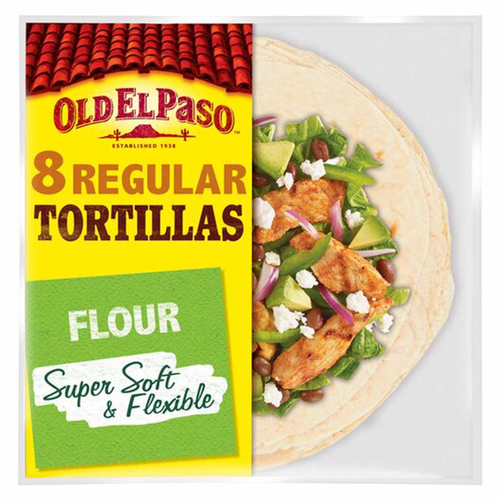 Old El Paso Flour Tortilla Wraps Regular 8 Pack-326gram