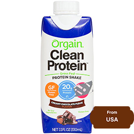 Orgain Grass Fed Clean Protein Shake, Creamy Chocolate Fudge 330ml