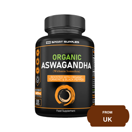 Organic Aswagandha Boosted with Organic Turmeric and Organic Black Pepper 1400 mg per Serving-120 Ca