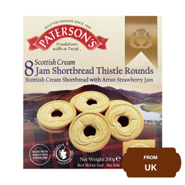 Paterson's Scottish Cream Jam Shortbread Thistle Rounds-200 gram