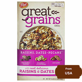 Post Great Grains Raisins, Dates & Pecans Whole Grain Cereal 453gram