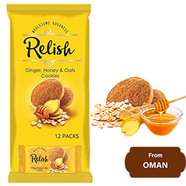 Relish Ginger, Honey & Oats Cookies(12 pack) 504gram