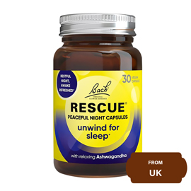 RESCUE Peaceful Night Capsules Unwind For Sleep with Ashwagandha-30 Capsules