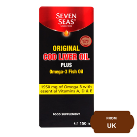 Seven Seas Original Cod Liver Oil Plus Omega-3 Fish Oil-150 Ml