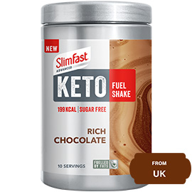 SlimFast Advanced Keto Fuel Shake for Keto Lifestyle, Rich Chocolate Flavour - 350g ( 10 Servings )
