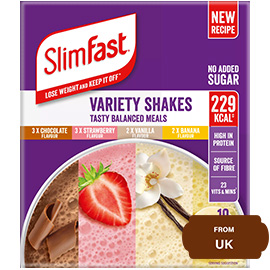 SlimFast Variety Shakes Sachet Assorted Box(10 Meals)
