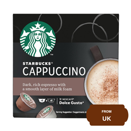 Starbucks Cappuccino Dark Rich Espresso with a Smooth Layer of Milk Foam by Nescafe Dolce Gusto, Coffee Pods-120 gram