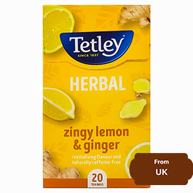 Tetley Herbal Zingy Lemon & Ginger 40 gram (20 tea bags)