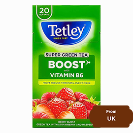 Tetley Super Green Tea Boost with Vitamin B6 40 gram (20 tea bags)