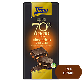Tirma Dark 70% Cocoa with Whole Almonds- 125gram