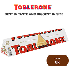 Toblerone, White Chocolate with Honey, Almond and Nougat 360 gram
