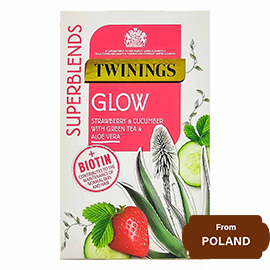 Twinings Glow Strawberry & Cucumber with Green Tea & Aloe Vera 40 gram (20 tea bags)