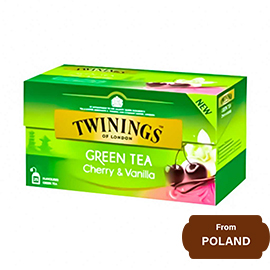 Twinings of London Green tea Cherry & Vanila 42.5gram (1.5gram 25 Sachet)