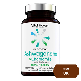 Vital Haven Max Potency Ashwagandha & Chamomile-60 Vegan Capsule